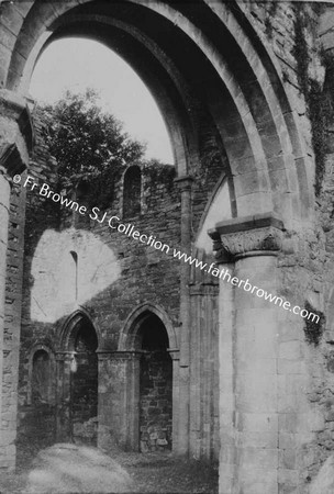 BOYLE ABBEY  NORTH TRANSEPT THROUGH EAST ARCH OF SOUTH WALL OF NAVE